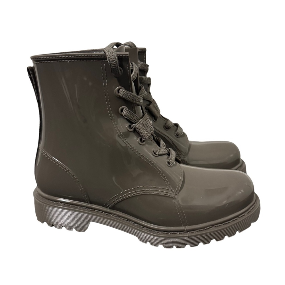 DKNY Rain‎ Boots Womens Sz 7 Waterproof Lace Up Booties Outdoor Grunge